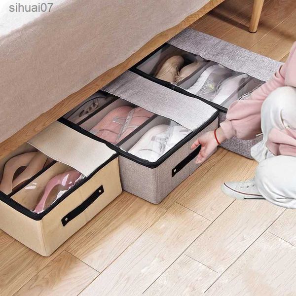 Caja de almacenamiento plegable debajo de la cama Zapatos Bolsa de almacenamiento Armario Ropa Caja de almacenamiento Ropa interior Sujetador Organizador de guardarropa L230705