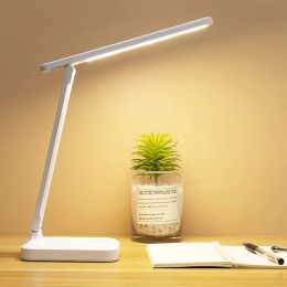 Vouwtafel Lamp Oogbescherming Touch Dimable Led Lamp Student Slaapkamer Reading USB -lading Tafellamp