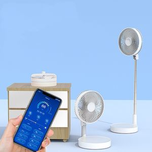 Opvouwbare telescopische schudden Hoofd USB-fan Mobiele Telefoon Smart afstandsbediening Outdoor Home Floor Desktop Oplaadventilatoren