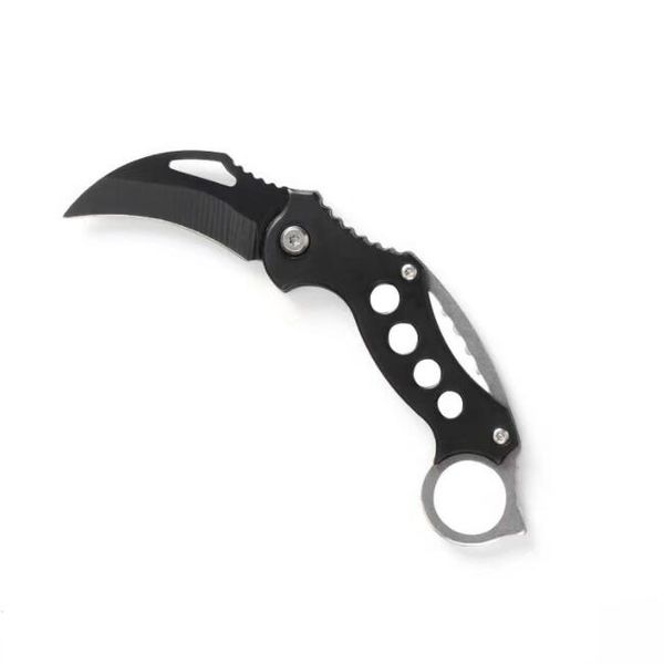 Cuchillo plegable con garra de lobo, hoja fija, caza, camping, supervivencia, cuchillos tácticos, cuchillo karambit de bolsillo