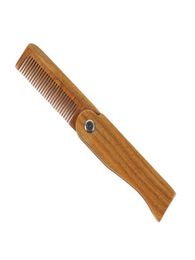 Peine de madera plegable para hombres, peines para barba y bigote, tamaño de bolsillo, madera de sandalia para el cuidado
