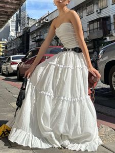 Plooien Dames Stukoutfits Temperament Prinsessenjurk Maxi-jurken voor Backless Top- en Roksets