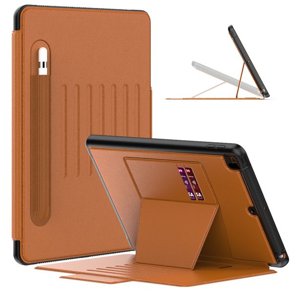 Étui folio pour iPad 10e 10,9 pouces Air 4 10,2 7e 8e 9e Mini 4 5 6 Pro 9,7 Tablette 11 pouces Support multi-angle Mise en veille/réveil automatique Porte-crayon magnétique Smart Cover