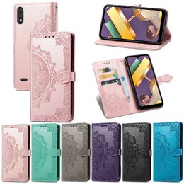 Folio Cover Premium PU lederen portemonnee reliëf mandala drop resistent case voor LG K22 K52 K42 K92 Velvet 5G K61 K50 K51S K61S K41S STYO 6 5