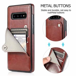 Folio Vegan cuir double carte d'embrayage Shell Fentes Wallet Ultra Support mince pour iPhone 11 Pro Max XR Samsung S20 S10