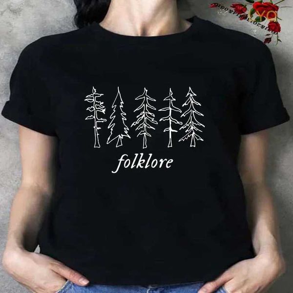 Folklore Shirt Taylor Music Swift Albums Tshirt Folklore Inspiré Graphique T-Shirts pour Femmes Mignon Esthétique Tops Tee Cadeau pour les Fans