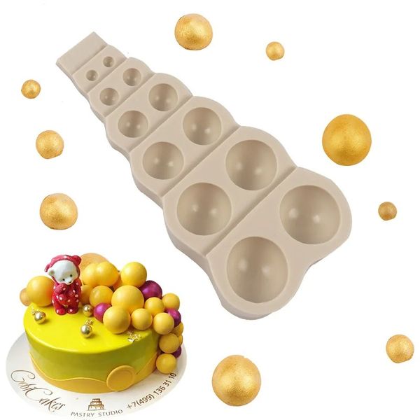 Moule à gâteau en Silicone pour Fondant, perles semi-rondes, boule semi-ronde, au chocolat, en époxy, outils de cuisson, décoration de gâteaux