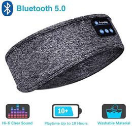 Fone-auriculares Bluetooth, diadema deportiva para dormir, auriculares inalámbricos elásticos, máscara para ojos, Auriculares inalámbricos con Bluetooth, diadema