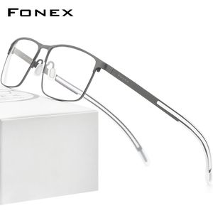 Fonex pure bril frame mannen vierkante myopie optisch recept bril man antiskid siliconen brillen 8521 w220423