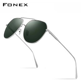 Gafas de sol polarizadas puras FONEX, gafas de sol cuadradas de diseño de marca para hombre para conducir al aire libre, gafas de sol UV400 8506 240127