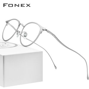 Fonex pure titanium bril frames voor vrouwen retro ronde recept brillen mannen nieuwe vintage bijziendheid optische eyewear 8509 T200812