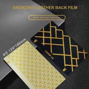 Fonlyu 50 stcs Bronzing lederen textuur rugsticker voor iPhone 15 14 Pro Max Beschermende achterste Skinfilm snijmachine Plotter