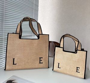 Lettertype Tote Bag Beach Tas Designer geweven tas kokosvezel dames handtassen