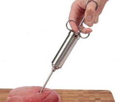 Assaisonnement de saveur alimentaire Seringue à viande BBQ Marinade Kit d'injecteur 60 ml Pistolet d'injection tranchant durable avec 2 aiguilles pour porc poulet dinde SN2369