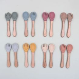 Food Grade Baby Feeding Tableware Baby Spoon Children Fork Eat Training Spork Suit 231229