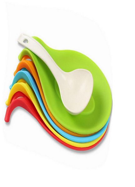 Cuillère de cuisine en Silicone de qualité alimentaire repose antiadhésif pour accessoires de cuisson spatule grattoir couteau et fourchette outils b7777758112