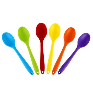 Food Grade Siliconen Geïntegreerde Lepel Butter Scoop Multicolor Grote maat Lepels Creatieve Cookie Pastry Mixer WB1916