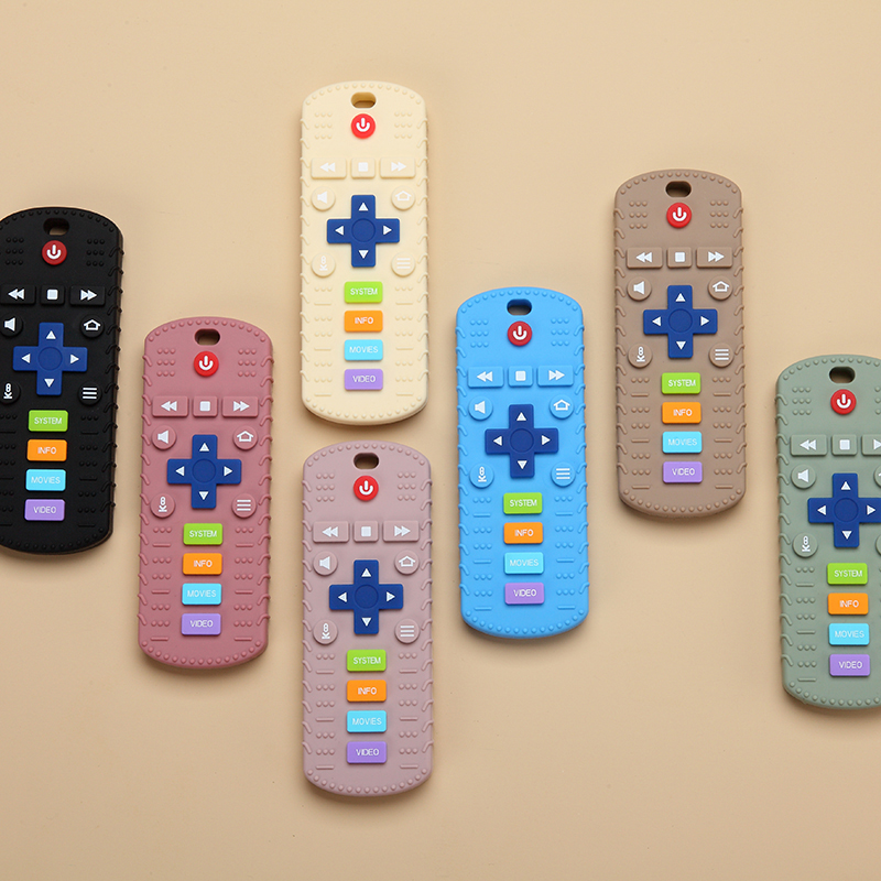 Food Grade Silicone TV Remote Control Shape Teethers Bebe Teething Toy kids Sensory Educational Bebe Items