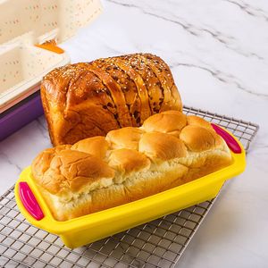 Food Grade Tweekleurige Toast Siliconen Bakvormen Anti-aanbak Bakpan DIY Bakgereedschap Eenvoudige Reiniging Dessert Taart Brood Bakvorm Moederdag Cadeau ZL0991