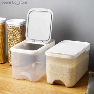 Pottes de nourriture Canisters 5k seau de riz Proof de l'épreuve d'humidité Rice Rain Storae Boîte avec couvercle Réparti de nourriture pour animaux de compagnie Transparent L49