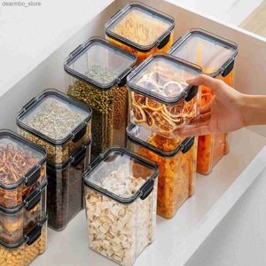 Voedselpotten Bussen Clear Airtiht Food Storae Containers met deksels Plastic bus voor keuken Oranizer Storae voor bloem Suar Suar Cereal Rice L49