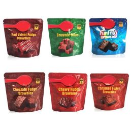 Bolsas de embalaje de alimentos brownies infundidos al por mayor 600 mg de pastel de chocolio vacío bocadillo de chocolate bocadillos rojo terciopelo rojo