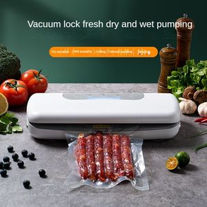 Máquina de conservación de alimentos Sellador de vacío doméstico pequeño Máquina de envasado integrada en seco y húmedo vacío multifuncional