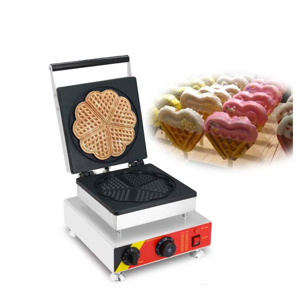 Machine de boulanger à gaufres électrique en forme de coeur de dessert de traitement des aliments