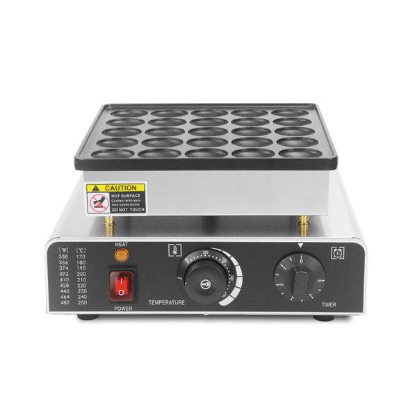 Équipement de traitement des aliments Commercial CE 110V / 220V NO-stick 25 trous néerlandais poffertjes grill mini machine à crêpes crêpière électrique