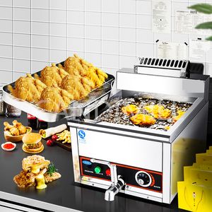 Equipo de procesamiento de alimentos Disco de filtro lateral eficiente Termostato automático vertical comercial Sartén multifunción Máquina para picar pollo frito Cilindro único