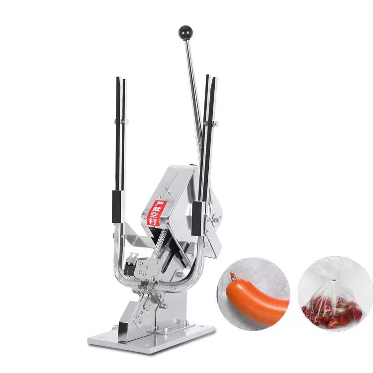 Food Processing Equipment Manual U-shape Double Sausage Clipper Fruit Plastic Bag clipping machine with 8000pcs clipper