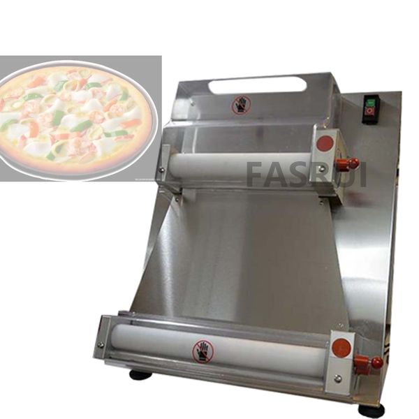 Procesador de alimentos Fabricante de rodillos de masa de pizza eléctrica Acero inoxidable Máx. 15 pulgadas Prensa de masa de pizza Máquina laminadora