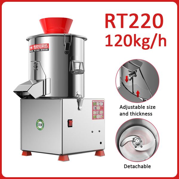 Robots culinaires 120 KG/H coupe-aliments multifonctions hachoir électrique boulette farce gingembre ail/chili/viande/légumes Machine RT220