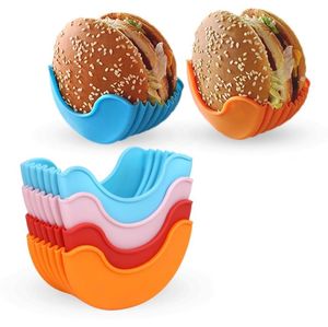 Food Savers intrekbare sandwich hamburger vaste doos broodjes herbruikbare siliconen burgerrek houder hamburger clip sn201