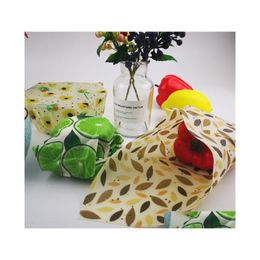 Food Savers opslagcontainers 3 stks/set nul afval herbruikbare wrap duurzame plastic bijenwas wraps snack fruit verpakking keuken f dhhj9