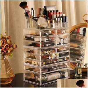 Food Savers opslagcontainers acryl organizer voor cosmetica make-up doorzichtige cosmetische doos Ders sieraden maskerhouder stapelbaar 230307 Dhwtl