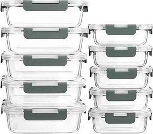 Voedselbesparende opslagcontainers Glazen maaltijdbereidingscontainers met deksels-MCIRCO Glazen voedselopslagcontainers met levenslange kliksluiting Lucht 231213