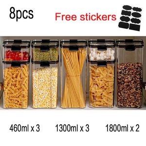 Food Savers Storage Containers Kitchen Plastic Box Jars for Bulk Cereals Organizers Pantry Organizer With Lid Home Set 231027