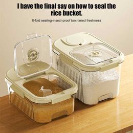Voedsel Savers opslagcontainers keuken rijst emmer afgesloten korrel doos volledig afgesloten container vochtbestendige opslagtank insectenbestendig emmer h240425