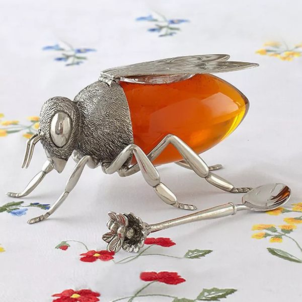 Épargnes alimentaires Conteneurs de rangement en métal artisanat luxueux abeille miel pot de miel