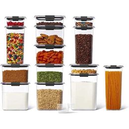 CONTENURS DE Rangement Savers de nourriture Rubbermaid Brilliance BPA Récipient de rangement alimentaire gratuit avec couvercle adapté aux conteneurs de l'organisation de la cuisine et de l'épicerie H240425