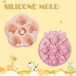 Voedsel Siliconen Molds Grade Baby Diy Siliconen Soap Leuke dieren vormen een gratis cake bak jelly decoratie gereedschap keuken 240412