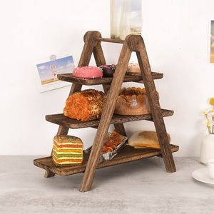 Voedsel Opslag Organisatie Sets Keuken Massief Hout Vouwen 3 Tier Planken Fruit Snacks Sushi Lade Display Rack voor Camping Party Restaurant 230809