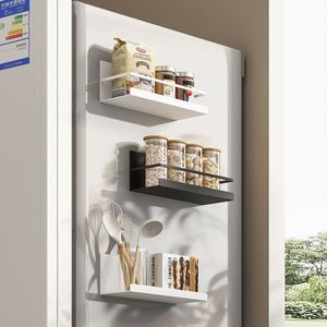 Voedselopslagorganisatie Sets Magnetic Spice Rack koelkast zijplank Huishoudige koelkast Space Saving Kitchen Organisator 230817