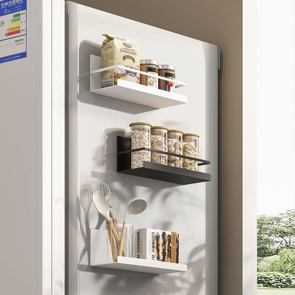 Organización de almacenamiento de alimentos Conjuntos de especias magnéticas Estantes del refrigerador lateral para el refrigerador doméstico Espacio de la cocina Guardar Organizador 230817