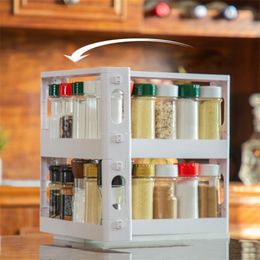 Organisation de stockage des aliments définit une étagère rotative multifonctionnelle pliante glissière placard support maison cuisine organisateur d'épices 230809