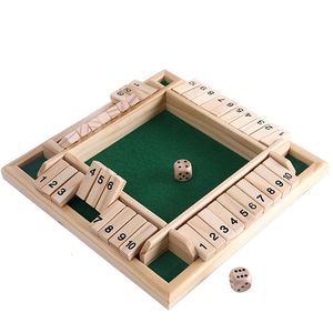 Baby-foot classique 4 faces en bois jeux de société jeu de dés pour enfants adultes fête de famille 10 numéros table jeu de puzzle pour 2-4 joueurs 230626