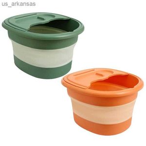 Bañera de pie Plegable Ligero Pies Masajeador Cubo Bolsa de baño portátil Lavabo Cubo de agua Gran capacidad Accesorios de baño L230523