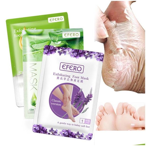 Soins des pieds Efero Lavande Aloe Masque Supprimer la peau morte Talons Peeling pour les jambes Chaussettes exfoliantes Pédicure Livraison directe Santé Beauté à Dhiyd