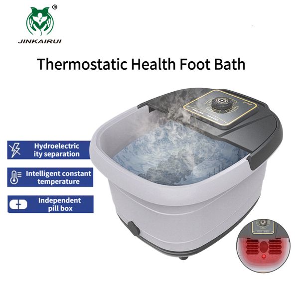 Soins des pieds JKR Spa Bain Massage Machine 12 Rouleau Chauffant Pieds Lavage Baignoire Soulager La Fatigue Température Constante Pour La Maison Cadeau 230718